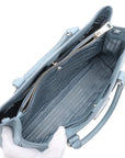 Pre-Loved Galleria Tote Leather Medium with Silver Hardware, Light Blue