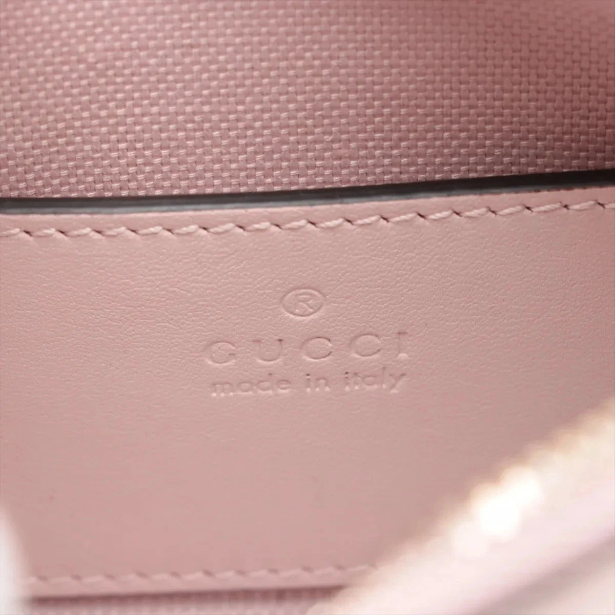 Pre-Loved Guccissima Crossbody Bag Monogram Leather Small with Gold Hardware, Light Pink