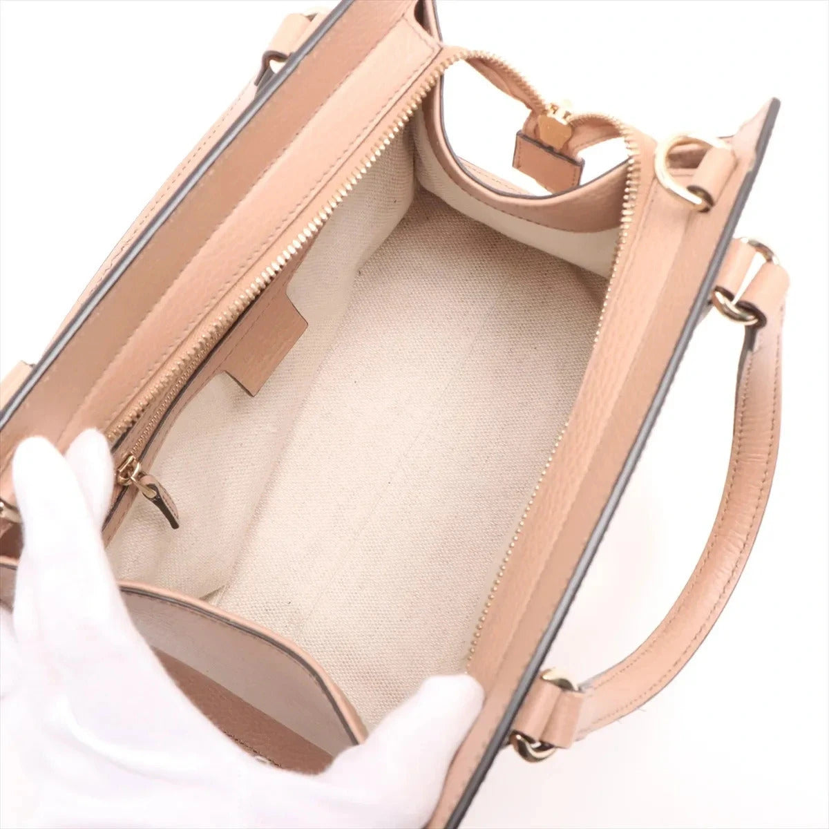 Pre-Loved Soho Tote Leather Small with Gold Hardware, Beige