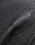 Pre-Loved Luggage Tote Leather Mini with Silver Hardware, Black