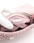 Pre-Loved Matelassé Crystal Shoulder Bag Quilted Leather Small with Silver Hardware, Pink