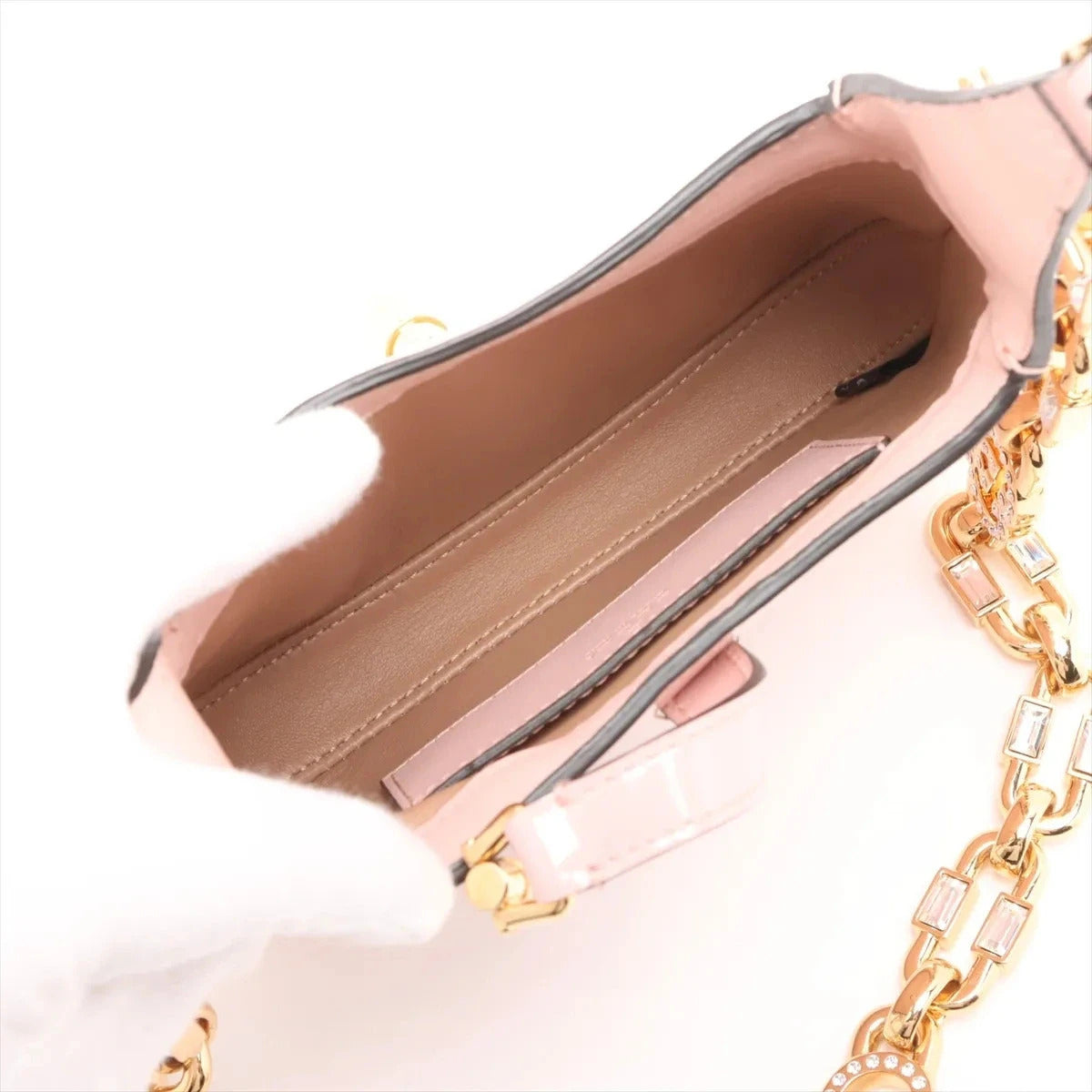 Pre-Loved Jackie 1961 Shoulder Bag Patent Leather Mini with Gold Hardware, Pink