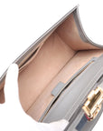 Pre-Loved Sylvie Handbag Floral Leather Medium with Gold Hardware, Gray