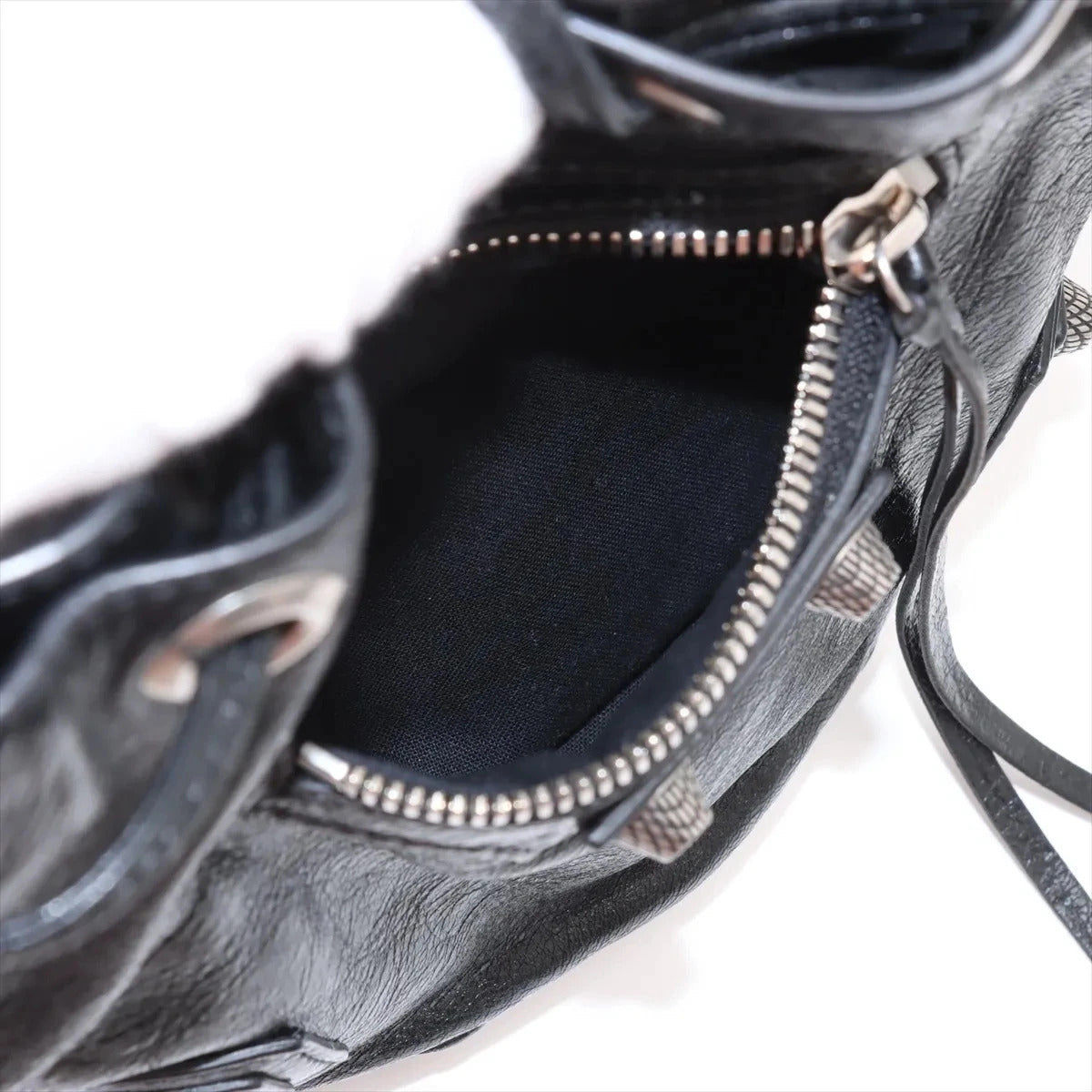 Pre-Loved Le Cagole Bucket Bucket Bag Leather XS with Aged Silver Hardware, Black