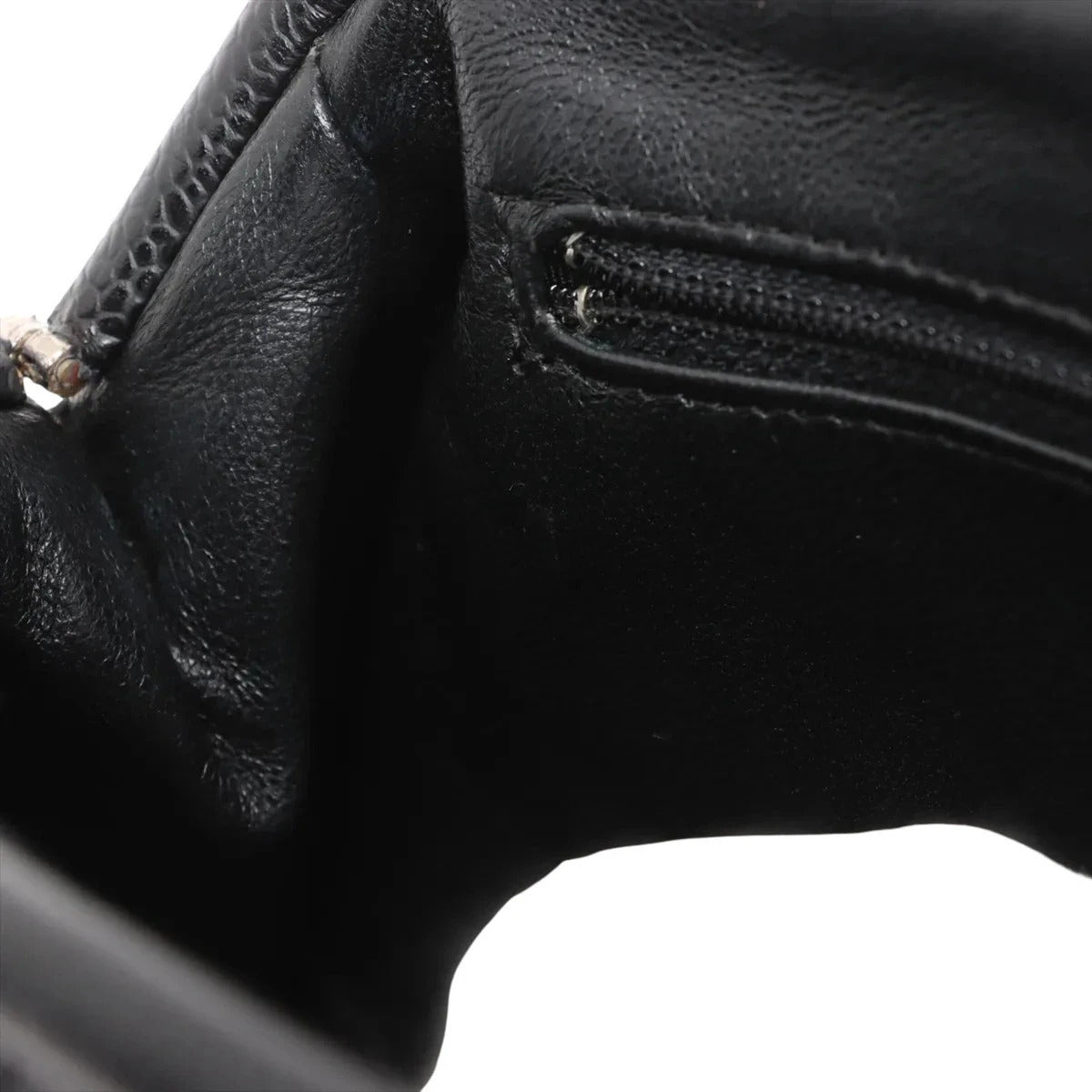 Pre-Loved Timeless Clutch Clutch Quilted Leather with Silver Hardware, Black