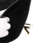 Pre-Loved Louise Clutch Patent Leather with Gold Hardware, Black
