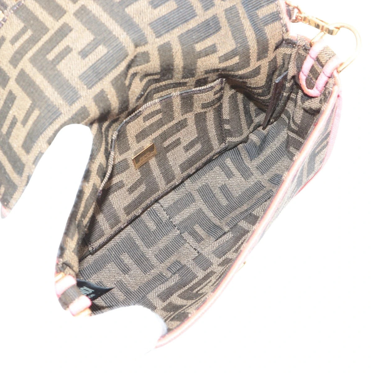 Pre-Loved Baguette Shoulder Bag Zucca Coated Canvas with Gold Hardware, Brown