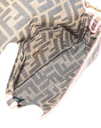 Pre-Loved Baguette Shoulder Bag Zucca Coated Canvas with Gold Hardware, Brown