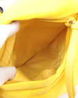 Pre-Loved Padded Nylon Triangle Sling Sling Bag Nylon with Silver Hardware, Yellow