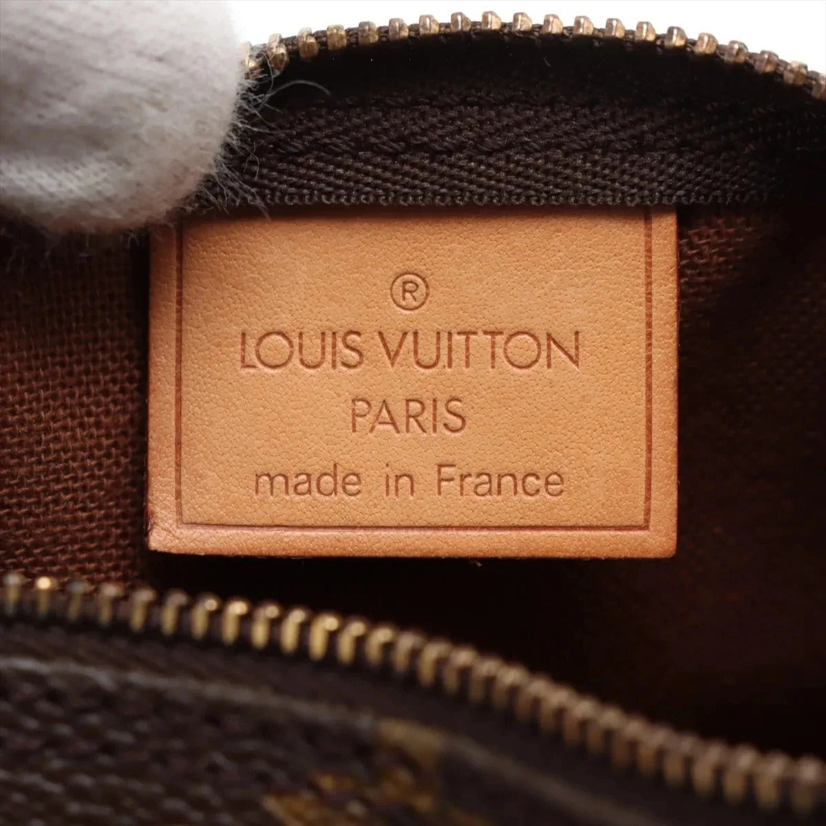 Pre-Loved Mini Speedy Handbag Monogram Coated Canvas Mini with Gold Hardware, Brown