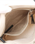 Pre-Loved Université Flat Crossbody Pouch Crossbody Bag Plain Canvas with Silver Hardware, Beige