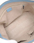 Pre-Loved Interlocking G Charm Tote Leather with Gold Hardware, Light Blue