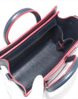 Pre-Loved Luggage Nano Handbag Leather Nano with Silver Hardware, Navy