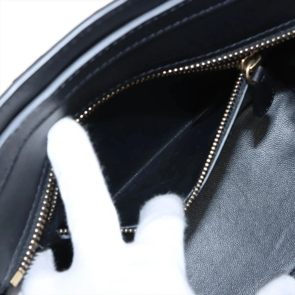 Pre-Loved Luggage Tote Leather Micro with Gold Hardware, Black