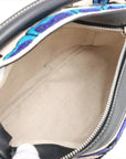 Pre-Loved Puzzle Handbag Embroidered Leather Small with Silver Hardware, Black Multicolor