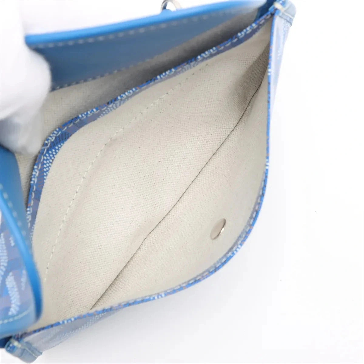 Pre-Loved Saint Louis Tote Goyardine Coated Canvas PM with Silver Hardware, Blue