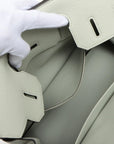 Pre-Loved Birkin Handbag Leather 30 with Palladium Hardware, Vert Fizz