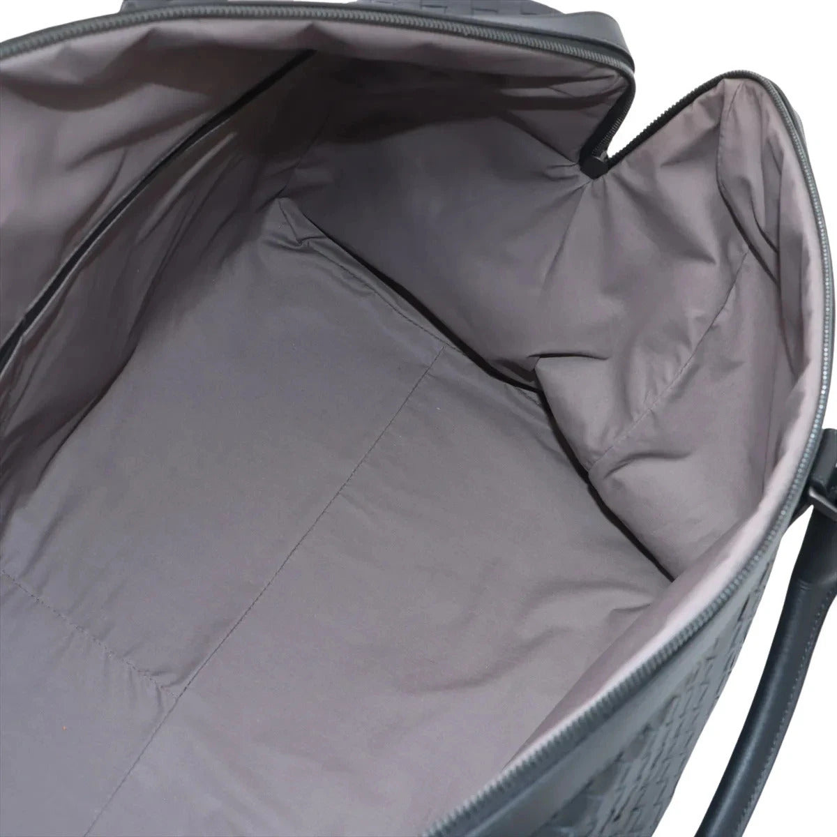 Pre-Loved Intrecciato Boston Duffle Duffle Bag Intrecciato Leather Large with Aged Silver Hardware, Black