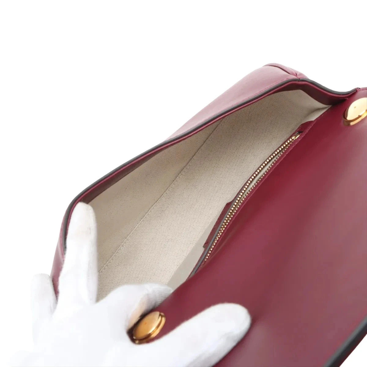 Pre-Loved Blondie Shoulder Bag Leather Mini with Gold Hardware, Burgundy