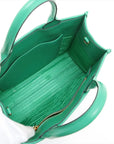 Pre-Loved Symbole Tote Triangle Leather Small with Gold Hardware, Green