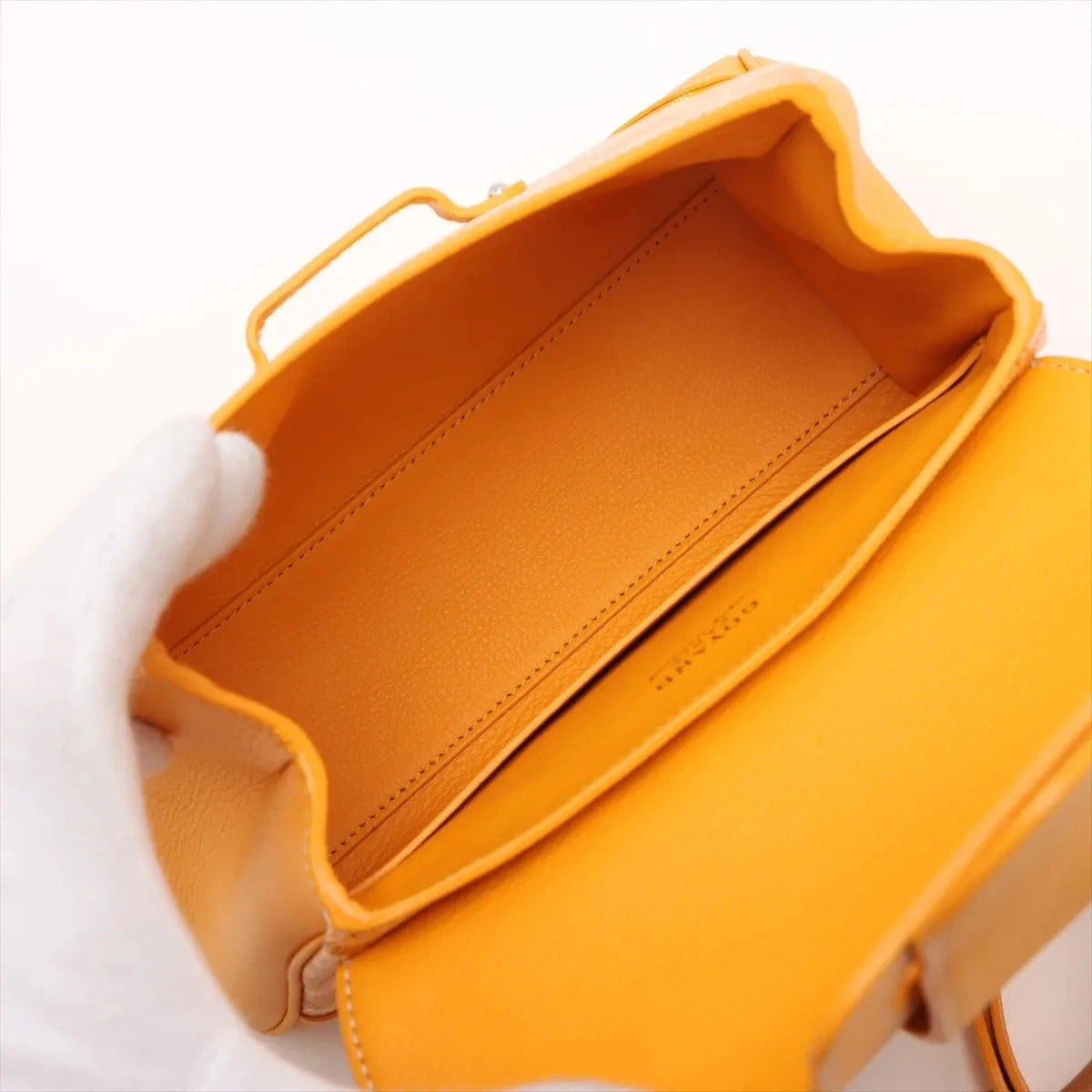 Pre-Loved Saïgon Handbag Goyardine Coated Canvas Mini with Silver Hardware, Yellow