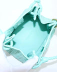 Pre-Loved Andiamo Shoulder Bag Intrecciato Leather Mini with Gold Hardware, Turquoise