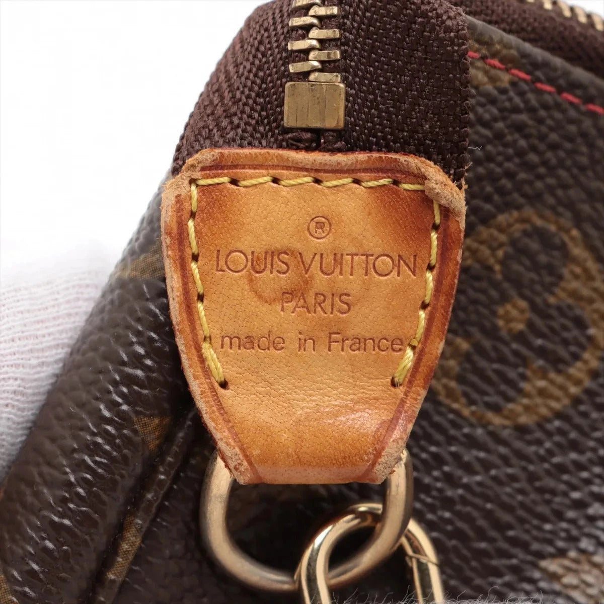 Pre-Loved Pochette Accessoires Cerises Pochette Monogram Coated Canvas with Gold Hardware, Brown