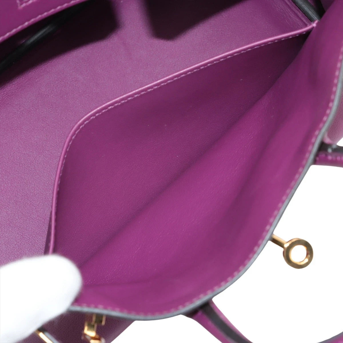 Pre-Loved Birkin Handbag Leather 25 with Gold Hardware, Purple