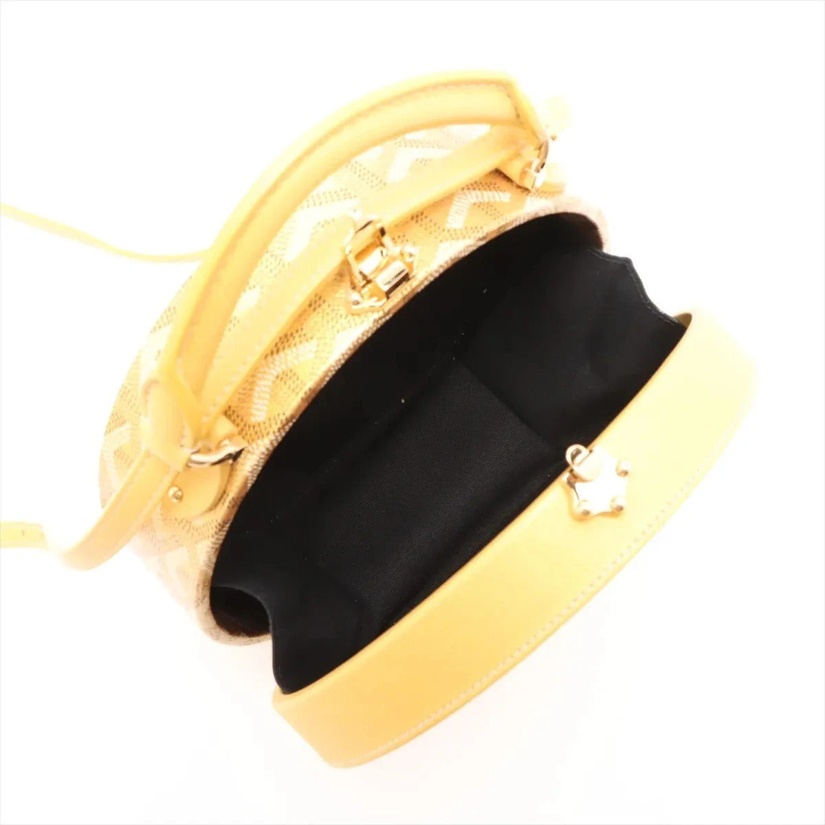 Pre-Loved Petite Boite Chapeau Handbag Goyardine Coated Canvas Mini with Gold Hardware, Yellow