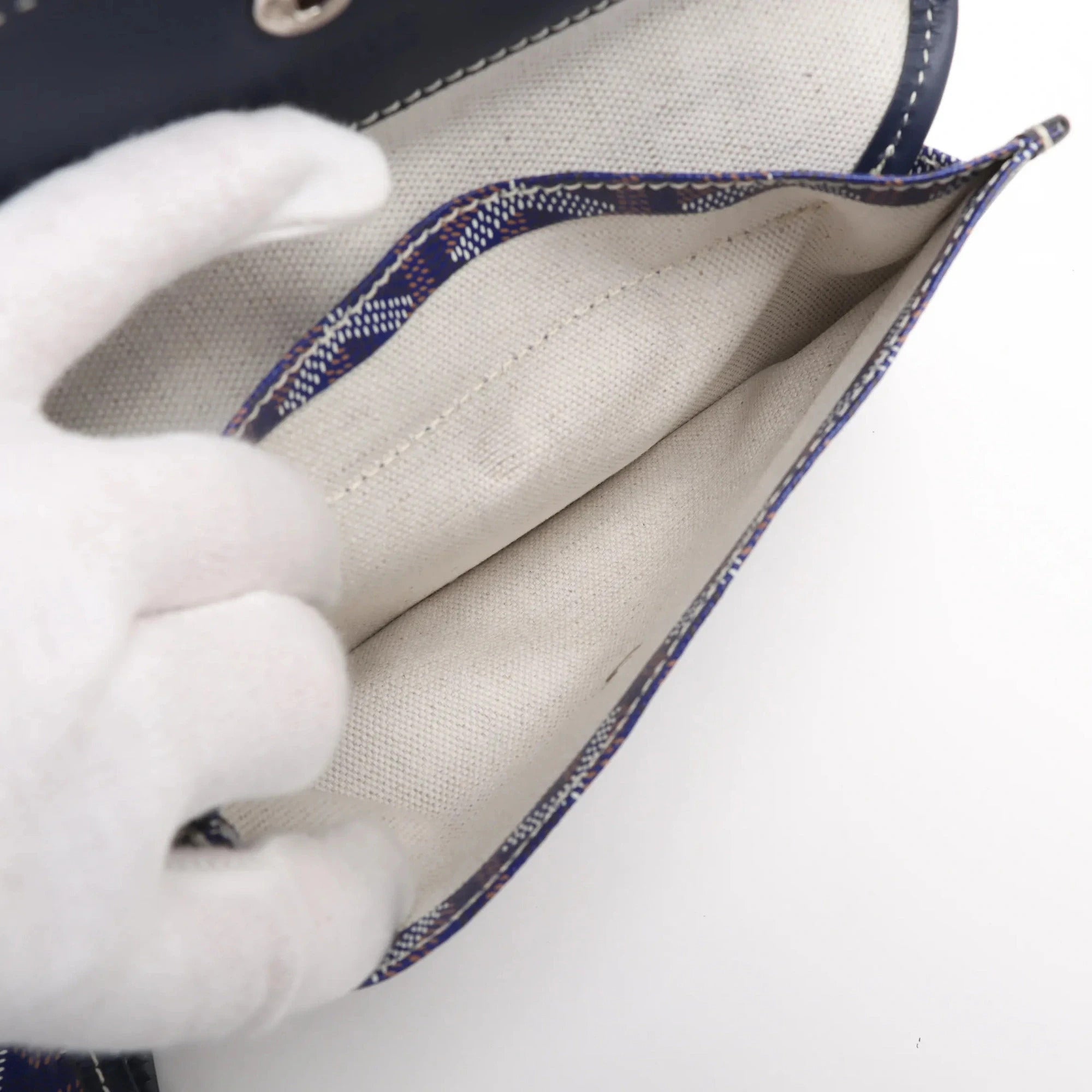 Pre-Loved Saint Louis Tote Goyardine Coated Canvas PM, Navy Blue