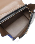 Pre-Loved Trapeze Handbag Leather Medium with Gold Hardware, Brown/Black/Blue