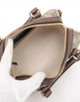 Pre-Loved Ophidia GG Mini Boston Handbag Monogram Coated Canvas Mini with Gold Hardware, Beige Ebony