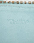 Pre-Loved Knot Shoulder Bag Suede Small with Gold Hardware, Light Blue