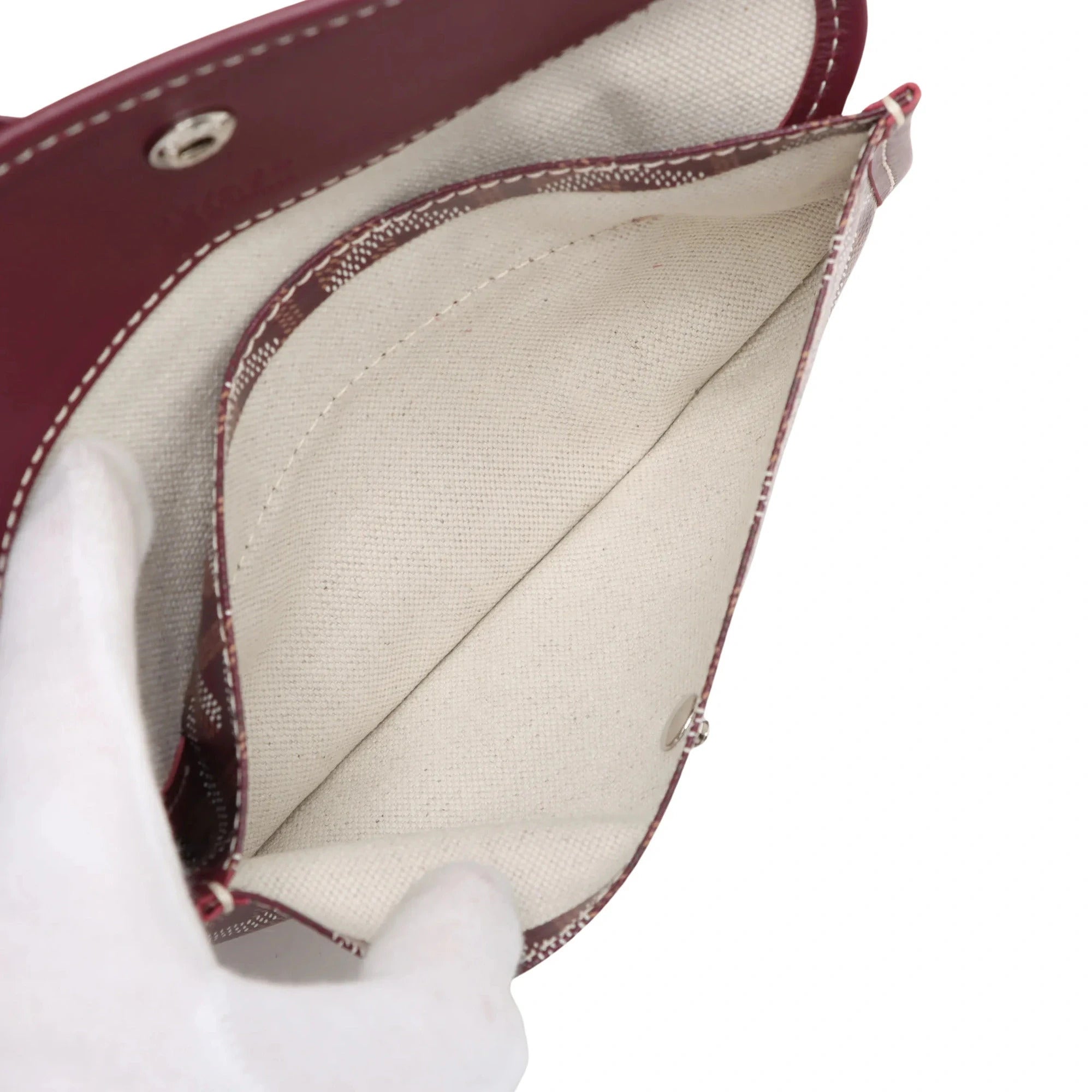 Pre-Loved Saint Louis Tote Goyardine Coated Canvas PM with Silver Hardware, Burgundy