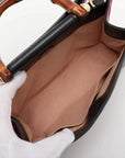 Pre-Loved Nymphaea Handbag Leather Small with Gold Hardware, Black