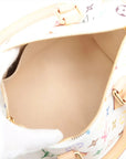 Pre-Loved Speedy Bandoulière Handbag Monogram Multicolore Coated Canvas 25 with Gold Hardware, White Multicolor