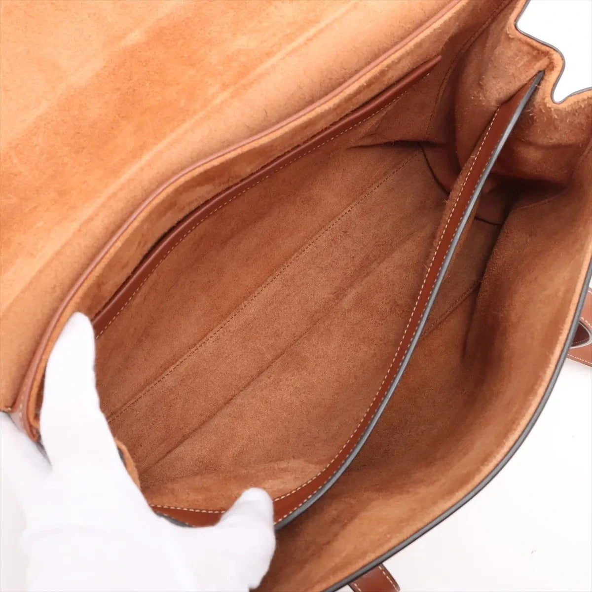 Pre-Loved Soft 16 Shoulder Bag Leather Large with Gold Hardware, Tan