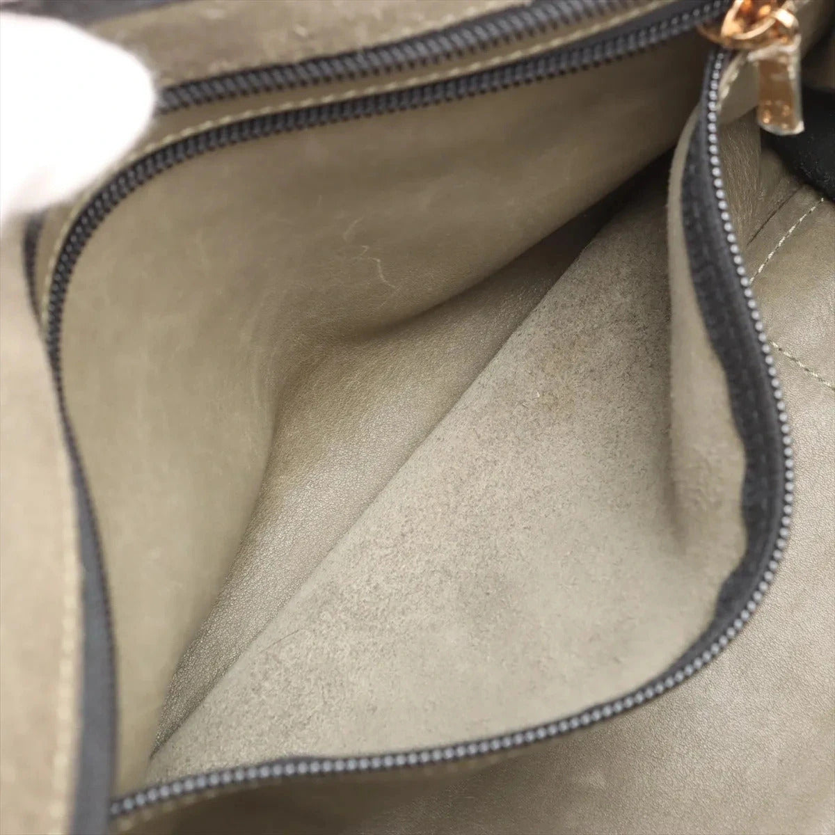 Pre-Loved Amazona Handbag Suede 28 with Gold Hardware, Olive Green