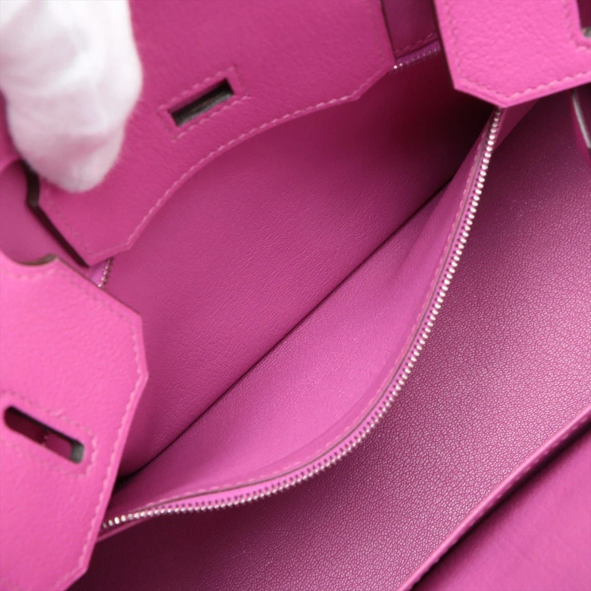 Pre-Loved Birkin Handbag Leather 30 with Palladium Hardware, Magenta Pink