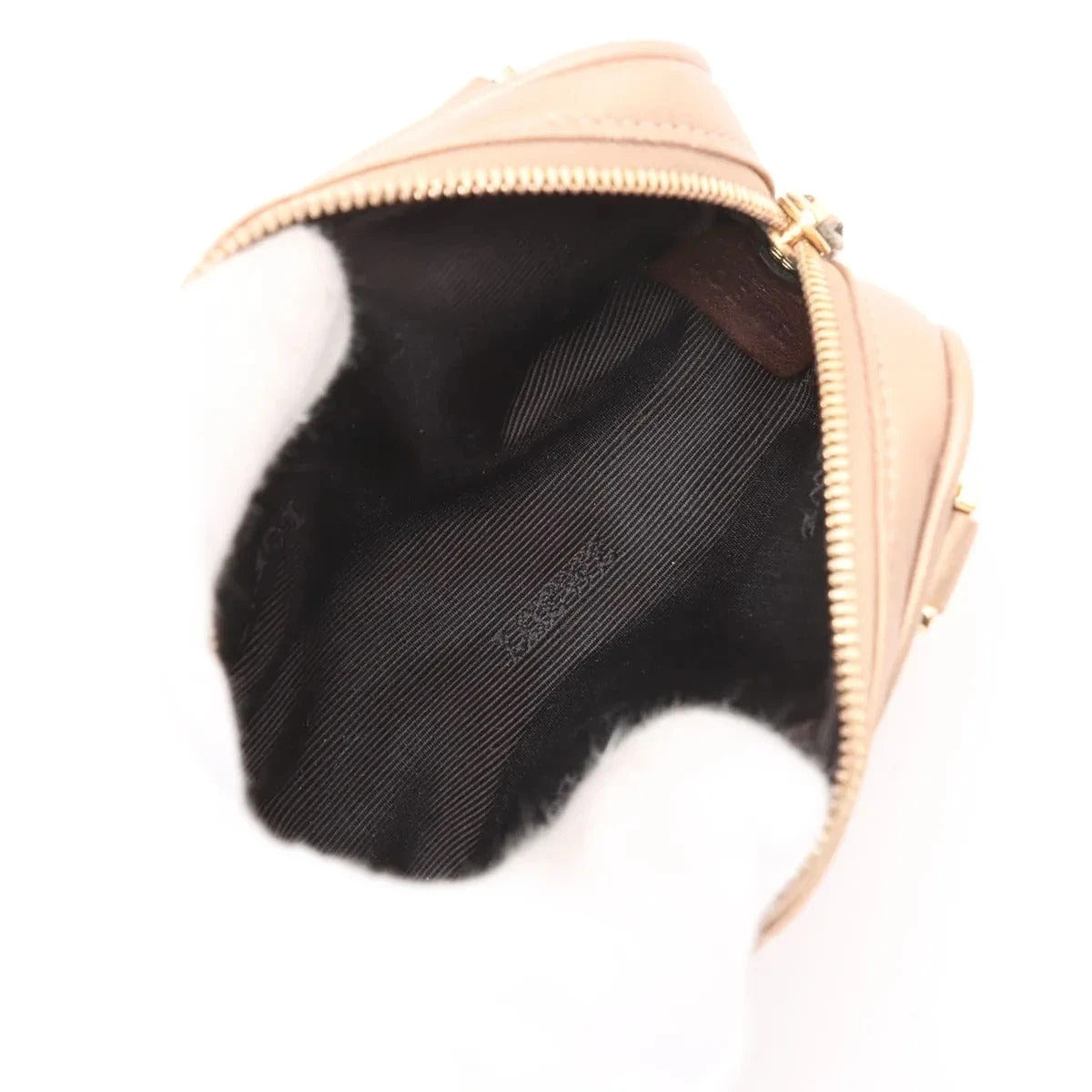 Pre-Loved Amazona Handbag Leather Mini with Gold Hardware, Metallic Beige