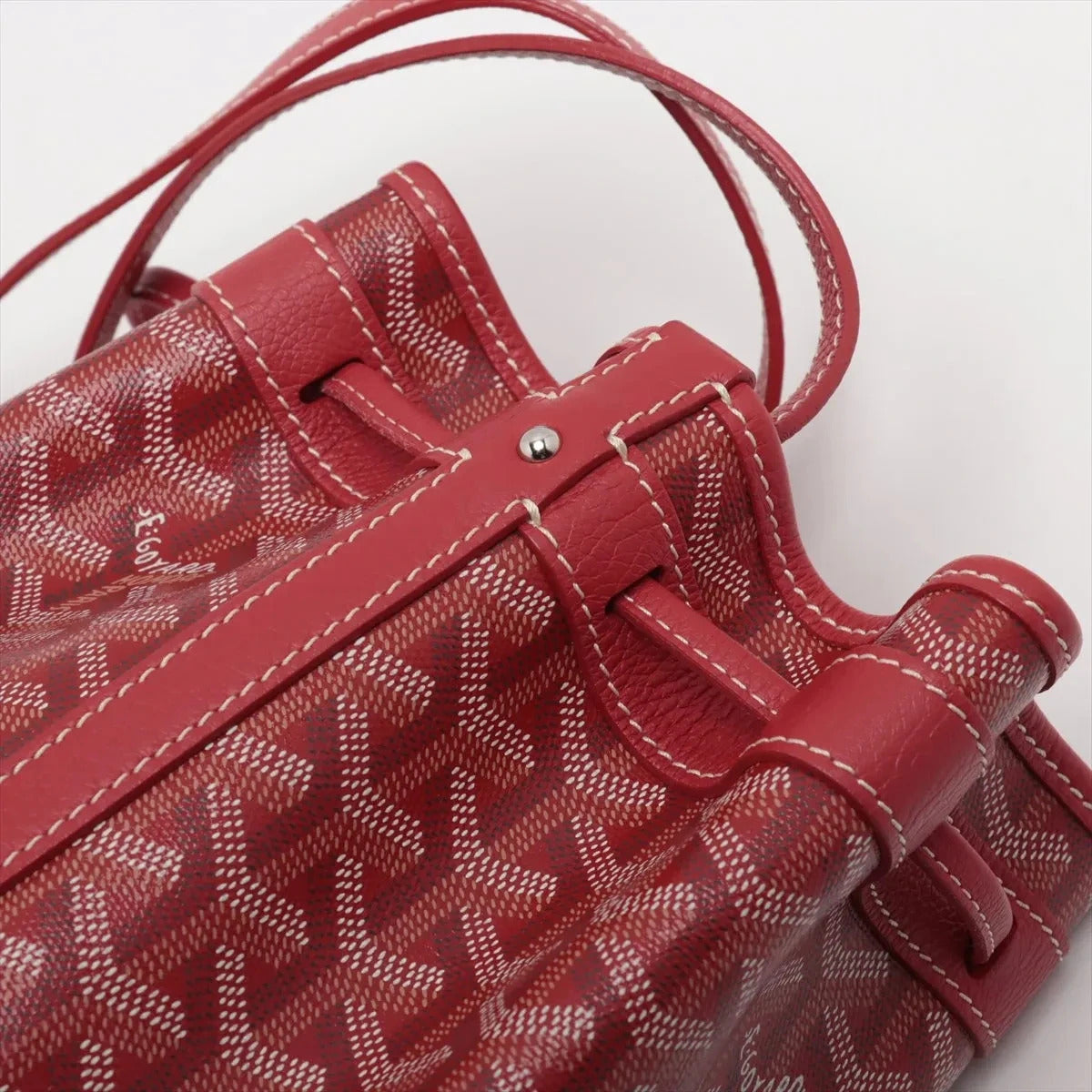 Pre-Loved Petit Flot Bucket Bag Goyardine Coated Canvas Small with Silver Hardware, Red