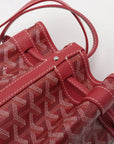 Pre-Loved Petit Flot Bucket Bag Goyardine Coated Canvas Small with Silver Hardware, Red