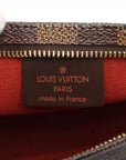 Pre-Loved Pochette Accessoires Pochette Damier Coated Canvas with Gold Hardware, Ebene Brown