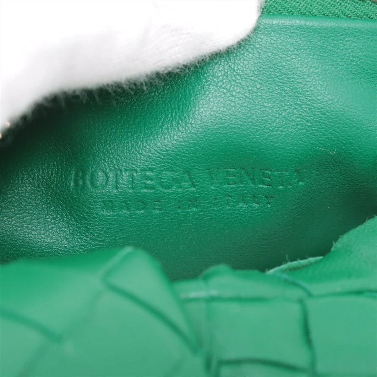 Pre-Loved Jodie Handbag Intrecciato Leather Mini with Gold Hardware, Green