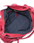 Pre-Loved City Handbag Leather with Matte Black Hardware, Red