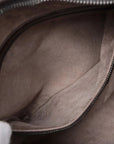 Pre-Loved Veneta Shoulder Bag Intrecciato Leather Medium with Gunmetal Hardware, Dark Brown