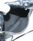 Pre-Loved Le Cagole Crossbody Bag Leather Mini with Silver Hardware, Black