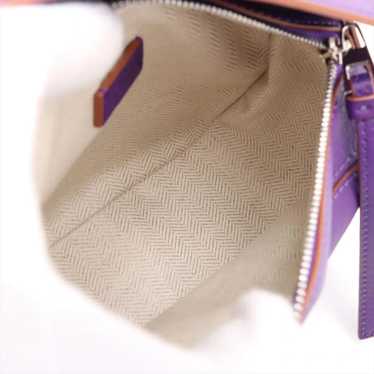 Pre-Loved Puzzle Crossbody Bag Leather Mini with Silver Hardware, Purple