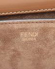 Pre-Loved Touch Crossbody Bag FF Logo Canvas Coated with Gold Hardware, Brown