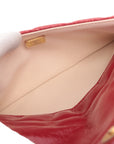 Pre-Loved Quilted Hobo Shoulder Bag Quilted Patent Leather with Aged Gold Hardware, Red